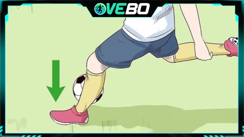 Bước 3: Cầu thủ đặt chân trụ